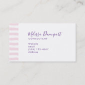 Carte De Visite Rosier rose et bouquet floral de crapaud (Dos)