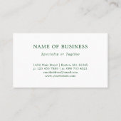 Carte De Visite Rosy Red Green Feuilles - Thérapiste (Dos)