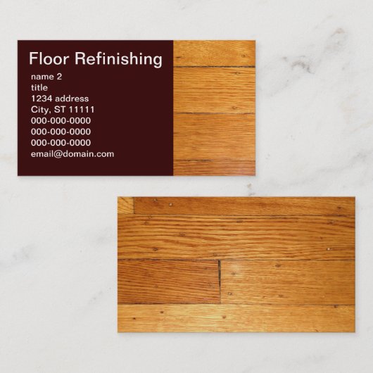 Carte De Visite Rotation de plancher (Devant / Derrière)