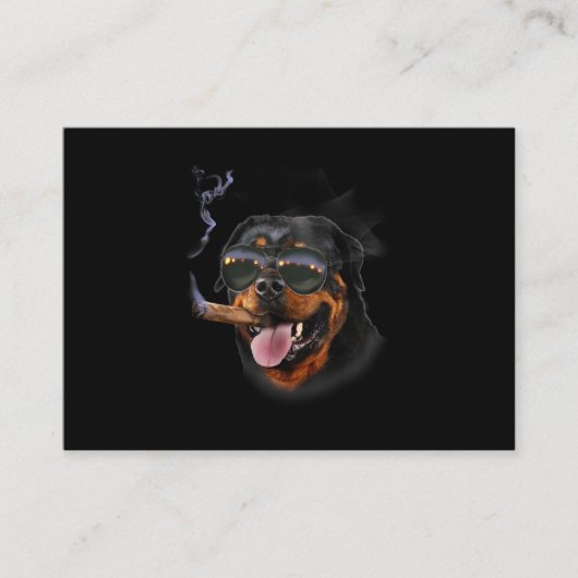 Carte De Visite Rottweiler avec Cigar Portant Avion Sunglass (Devant)