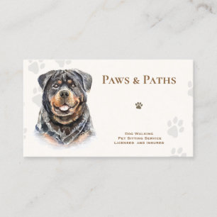 Carte De Visite Rottweiler Chien Walker Animal assis