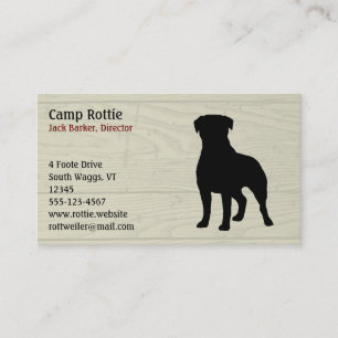 Carte De Visite Rotweiler Chien Silhouette Rustique Style Rotie Ch