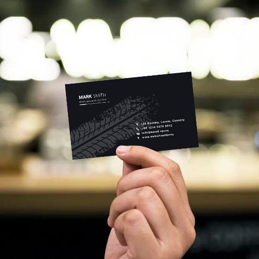 Carte De Visite Roue à vélo Imprimer Noir Simple Motif noir