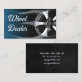 Carte De Visite Roue Concessionnaire Pneu Bras Bleu (Devant / Derrière)
