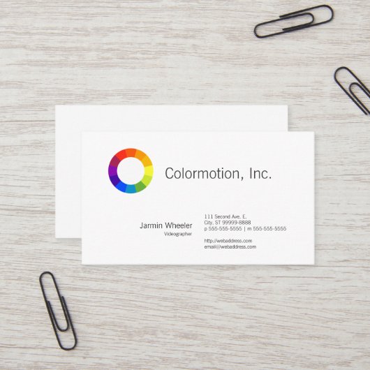 Carte De Visite Roue couleur (Devant/Arrière en situation)