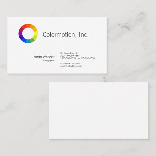 Carte De Visite Roue couleur (Devant / Derrière)