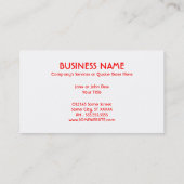 Carte De Visite roue couleur (Dos)