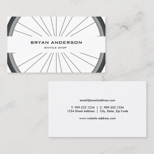 Carte De Visite Roue cyclable (Devant / Derrière)