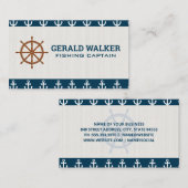 Carte De Visite Roue de bateau en bois | Motif Ancre (Devant / Derrière)