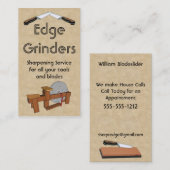 Carte De Visite Roue de broyage de la lame (Devant / Derrière)