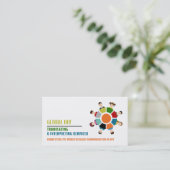 Carte De Visite Roue de communication, traducteur et interprète (Debout devant)