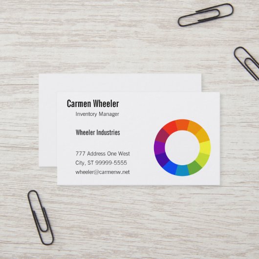 Carte De Visite Roue de couleur (Devant/Arrière en situation)
