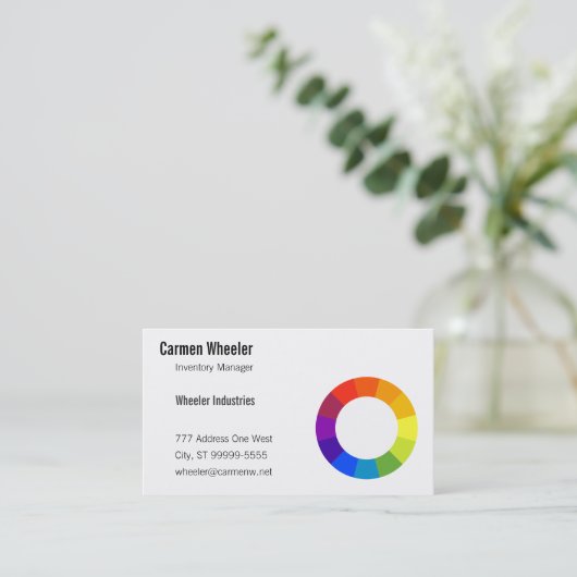 Carte De Visite Roue de couleur (Debout devant)