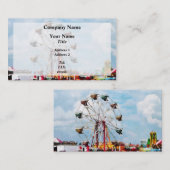 Carte De Visite Roue de Ferris contre le ciel bleu (Devant / Derrière)