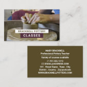 Carte De Visite Roue de Potter, Cours de Poterie, Potters (Devant / Derrière)