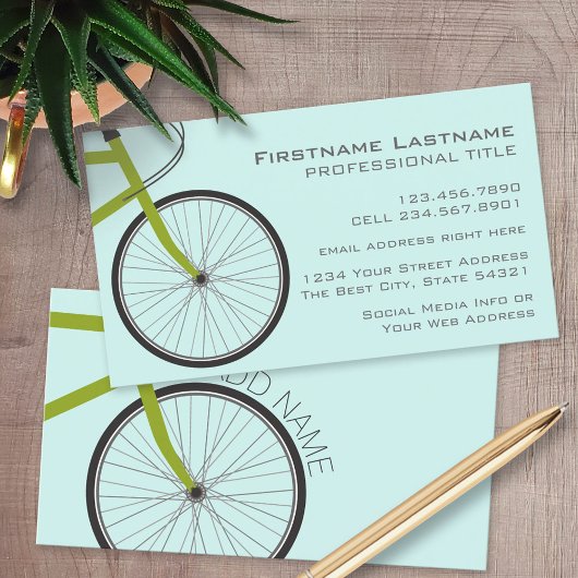 Carte De Visite Roue de vélo Hipster avec nom personnalisé