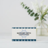 Carte De Visite Roue du navire | Motif Ancre (Debout devant)