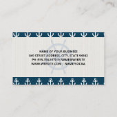 Carte De Visite Roue du navire | MOTIF ANCRE | Logo du crabe (Dos)