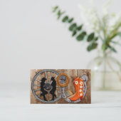 Carte De Visite Roue du Wagon de l'Ouest du cowboy (Debout devant)