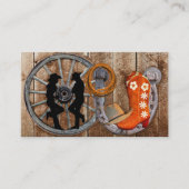 Carte De Visite Roue du Wagon de l'Ouest du cowboy (Devant)