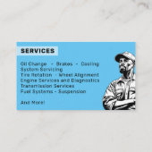 Carte De Visite Roue mobile Black Auto mécanique automobile (Dos)