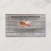 Carte De Visite Roue Rustique En Bois Pony Floral Petit Cheval (Dos)