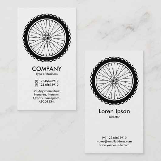 Carte De Visite Roue VTT (Devant / Derrière)