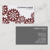 Carte De Visite Roues de l'industrie - Brown foncé et blanc (Devant / Derrière)