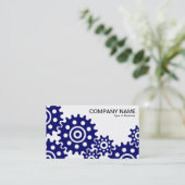 Carte De Visite Roues de l'industrie - Dp Navy Bleu et Blanc (Debout devant)