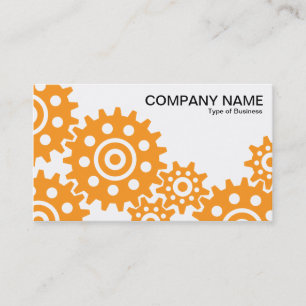 Carte De Visite Roues de l'industrie - Lt Orange et Blanc