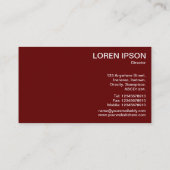 Carte De Visite Roues de l'industrie - Ruby et or (Dos)