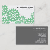 Carte De Visite Roues de l'industrie - Vert et Blanc pâles (Devant / Derrière)