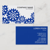 Carte De Visite Roues d'industrie - bleu marine et blanc (Devant / Derrière)