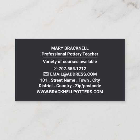 Carte De Visite Roues Potter, Cours Potterie, Potters (Dos)