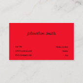 Carte De Visite Rouge (Dos)