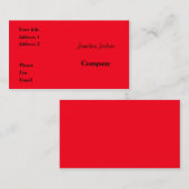 Carte De Visite Rouge (Devant / Derrière)