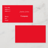 Carte De Visite Rouge (Devant / Derrière)