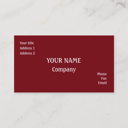Carte De Visite Rouge (Devant)