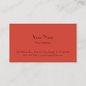 Carte De Visite Rouge à deux tons (Dos)