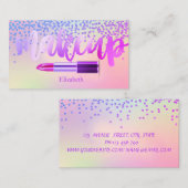 Carte De Visite Rouge à lèvres Holographique moderne professionnel (Devant / Derrière)