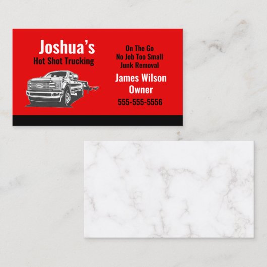 Carte de visite rouge à tir chaud (Devant / Derrière)