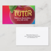 Carte de visite rouge Apple Tutor rose rouge (Devant / Derrière)