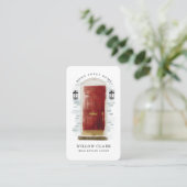 Carte De Visite Rouge aquarelle porte d'entrée agent immobilier (Debout devant)