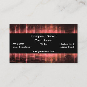 Carte De Visite Rouge Audio Waveforms Sound DJ Audio Visual