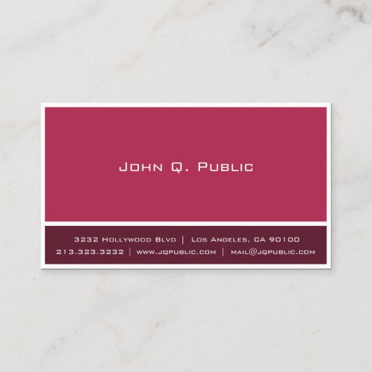 Carte De Visite Rouge avec cadre blanc (Devant)