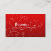 Carte De Visite Rouge avec le remous décoratif (Dos)