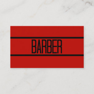 Carte de visite rouge barbier