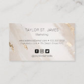 Carte de visite rouge beige or (Dos)