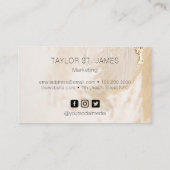 Carte de visite rouge beige or (Dos)