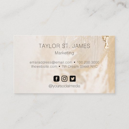 Carte de visite rouge beige or (Dos)